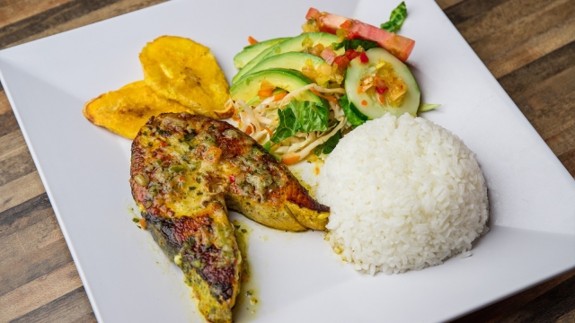 King Fish al Ajillo o a la Plancha<br><FONT COLOR="#00aaa0">$23.99</FONT>